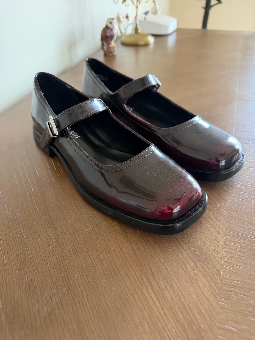 Madden Girl Burgundy Patent Mary Jane Flats